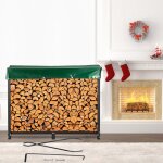 Mophorn - range buche acier 244, 5x36, 2x122 cm abris bois chauffage 590 kg capacite porte - buches avec ...