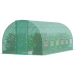 Mophorn serre tunnel de plain - pied, 19, 4 x 9, 7 x 7, 4 pieds, cadre en acier galvanis, couverture ...
