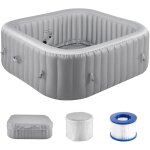 Mophorn spa gonflable carr� pour 4 - 6 personnes, bain � remous portable 185x66 cm, �quip� de 130 jets ...