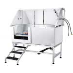 Mophorn station de bain pour chien 1, 57 m avec escaliers, baignoire de toilettage professionnelle en ...