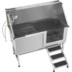 Mophorn station de lavage pour chiens en acier inoxydable, baignoire de toilettage pour animaux de compagnie ...