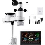 Mophorn station m�t�o sans fil 5 en 1, syst�me solaire pour int�rieur et ext�rieur, avec �cran va de ...