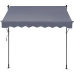Mophorn - store ext�rieur r�tractable manuel de 118 po, auvent r�glable avec rideau pare - soleil de ...