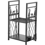 Mophorn support � bois de chauffage � 2 niveaux, range - b�ches d'int�rieur, 455 x 330 x 765 mm, avec ...