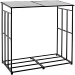 Mophorn support � bois de chauffage avec toit inclin�, rangement ext�rieur en m�tal, dimensions 143 x ...