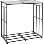 Mophorn support � bois de chauffage avec toit inclin�, rangement ext�rieur en m�tal, dimensions 185 x ...