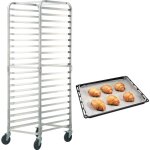 Mophorn - support  pain  20 niveaux chariot de rangement de boulangerie commercial en aluminium avec ...