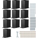 Mophorn support de poteaux en bois, lot de 10, base robuste en acier au carbone, dimensions internes ...