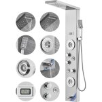 Systme de panneau de douche , 6 modes de douche, panneau de douche  led et  affichage, pluie, cascade, ...