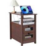 Mophorn - table d'appoint étroite ferme - table de chevet avec ports et prises usb, table d'appoint à ... Mophorn - table d'appoint étroite ferme - table de chevet avec ports et prises usb, table d'appoint à ...