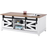 Mophorn - table basse de ferme de 48 pouces, table rectangulaire avec 2 portes de grange coulissantes, ... Mophorn - table basse de ferme de 48 pouces, table rectangulaire avec 2 portes de grange coulissantes, ...