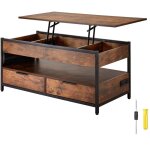 Mophorn - table basse relevable - 39, 4 po rectangulaire, marron. poches de rangement supplémentaires. ... Mophorn - table basse relevable - 39, 4 po rectangulaire, marron. poches de rangement supplémentaires. ...