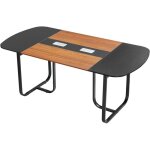 Mophorn table de conf�rence ovale 1800 mm pour 6 � 8 personnes, table de r�union avec pieds m�talliques, ...