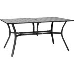 Mophorn table de patio ext�rieure 1500 mm, table rectangulaire en acier et m�tal, adapt�e pour 4 � 6 ...