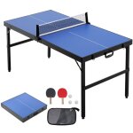 Mophorn - table de ping - pong de taille moyenne, mdf d'intrieur, pliable et portable, ensemble de jeu ...
