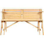 Mophorn table de pique - nique 2 en 1 transformable, ensemble table et banc ext�rieur en bois, banc pliable ...