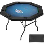Mophorn table de poker pliable, table de casino 8 joueurs de 1 220 mm avec rails rembourrs et porte ...