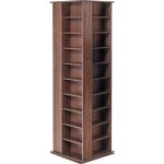 Mophorn tour multimdia rotative , meuble de rangement pouvant contenir jusqu' 1 040 cd, finition expresso ...