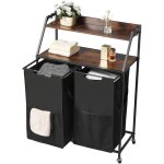 Mophorn trieur de linge � 2 niveaux avec roulettes, panier � linge � 2 compartiments, cadre m�tallique, ...