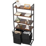 Mophorn trieur de linge � 4 niveaux avec 2 compartiments, �tag�res, crochets et sacs en tissu oxford ...