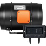 Mophorn - ventilateur de conduit en ligne de 8 pouces, 807 cfm avec contr�leur de temp�rature et d'humidit�, ...