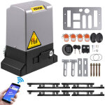 Mophorn - vevor ouvre - porte coulissant, 1800 kg, ouvre portail automatique 4 m avec 4 telecommandes ...