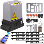 Mophorn - vevor ouvre - porte coulissant, 1800 kg, ouvre portail automatique 7 m avec 4 telecommandes ...