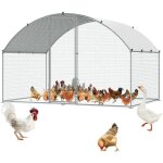 Mophorn - vevor poulailler, 9, 8 x 6, 5 x 6, 5 pieds, grand enclos a poules en metal pour cour avec couverture ...