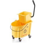 Mophorn - vevor seau - essoreur a serpilliere, 33 l. seau a frange avec essoreuse commercial a pression ...