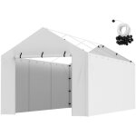 Vevor toile deauvent de rechange abri de voiture, 6, 1x3 m, bache de garage paroi laterale, impermeable ...