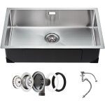 Mophorn - vier de cuisine de 70 cm, vier sous plan en acier inoxydable 304, vasque simple  encastrer ...