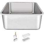 Mophorn xl bac  litire pour chat en acier inoxydable extra large avec pelle, ferm sans odeur, cts ...