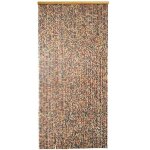 Morel - rideau de porte perles de bois multicolores 90 x 200 cm
