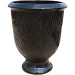 Provencelia - pot grande taille d'extérieur morgane 32x39cm noir, fait main en terre cuite émaillée, ... Provencelia - pot grande taille d'extérieur morgane 32x39cm noir, fait main en terre cuite émaillée, ...