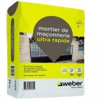 Mortier de maonnerie ultra rapide 25 kg - weber
