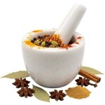 Mortier et pilon en marbre - rond interieur non poli