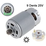 Andyou - moteur � courant continu rs550 avec 9 dents - moteur bross� - 25v, plus 1 x 9 dents et porte ...