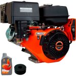 Moteur � essence 4 temps 18 cv d�marrage �lectrique + huile + poulie moteur f 25 mm