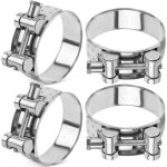 Moto collier de serrage tuyau d'�chappement 4pcs colliers de manchon echappement en acier inoxydable ...