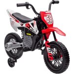 Moto cross �lectrique dirt bike enfant 12v 2 moteurs 2 vitesses 2, 4 - 5 km / h musiques rouge