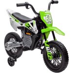 Moto cross �lectrique pour enfants de 3 � 6 ans, 2 moteurs, 12 v, vitesse maximale 5 km / h, verte, moto ...
