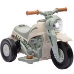 Moto �lectrique enfant chopper 6v env. 3km / h 3 roues effets lumineux sonores fonction bulles vert beige ...
