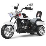 Moto lectrique scooter 3 roues pour enfants 6v 3 km / h effet sonore et lumineux 3 ans + style de chopper ...