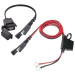 Motorcycle usb charger sae to usb cable adapter sae quick disconnect 2. 1a waterproof usb port - crea ...