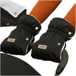 Moufles doubles pour poussette, noires, isol�es, lot de 2