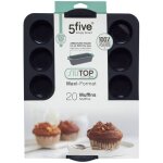 Moule 20 muffins silicone silitop noir rouge - 5five