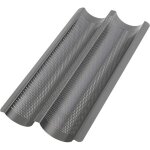 Moule  baguette en anthracite perfor, cuisson 2 baguettes, facile  utiliser et nettoyer.