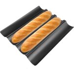 Moule baguettes pain, 4 cr�neaux moule baguette four, plaque � pain