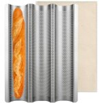 Moule  baguette - plaque de cuisson pour 3 baguettes - moule  pain - 38, 5 x 28, 5 cm