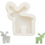 Moule  bougie 3d en forme d'lan de nol - moule  bougie de nol en silicone - moule  bougie de nol ...